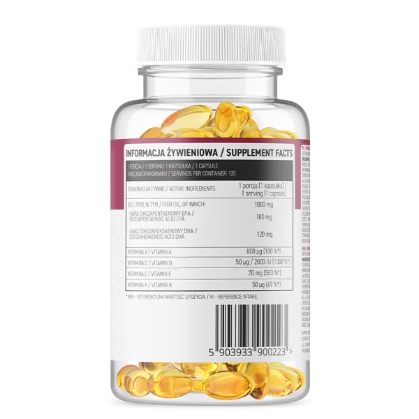 Omega 3 + ADEK - 120 capsules - OstroVit - Image 2