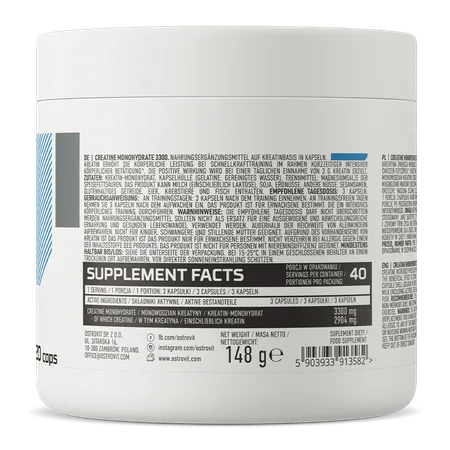 OstroVit Creatine Monohydrate 3300 mg 120 capsules - Image 2