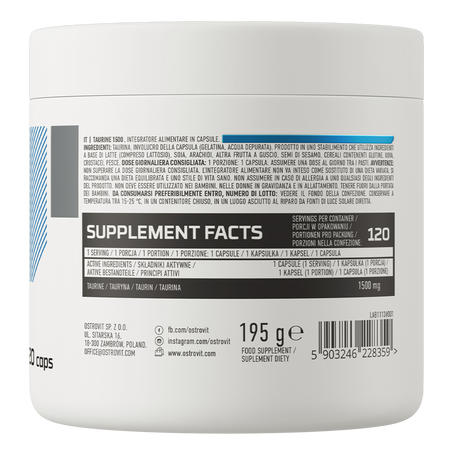 Taurine 1500MG 120 kapslit - Image 2