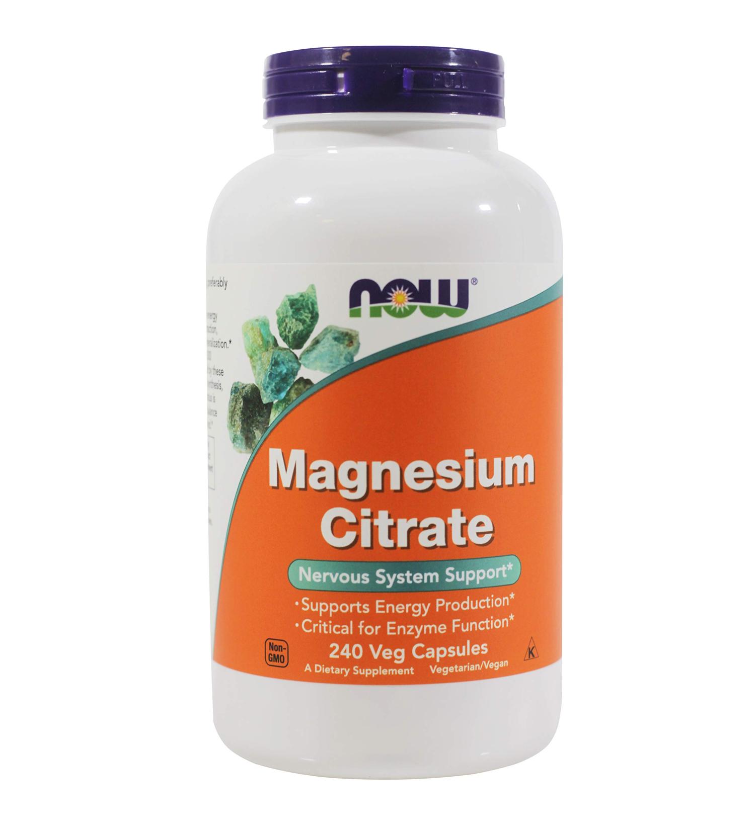 NOW Foods Magnesium Citrate Veg Capsules (240 count)