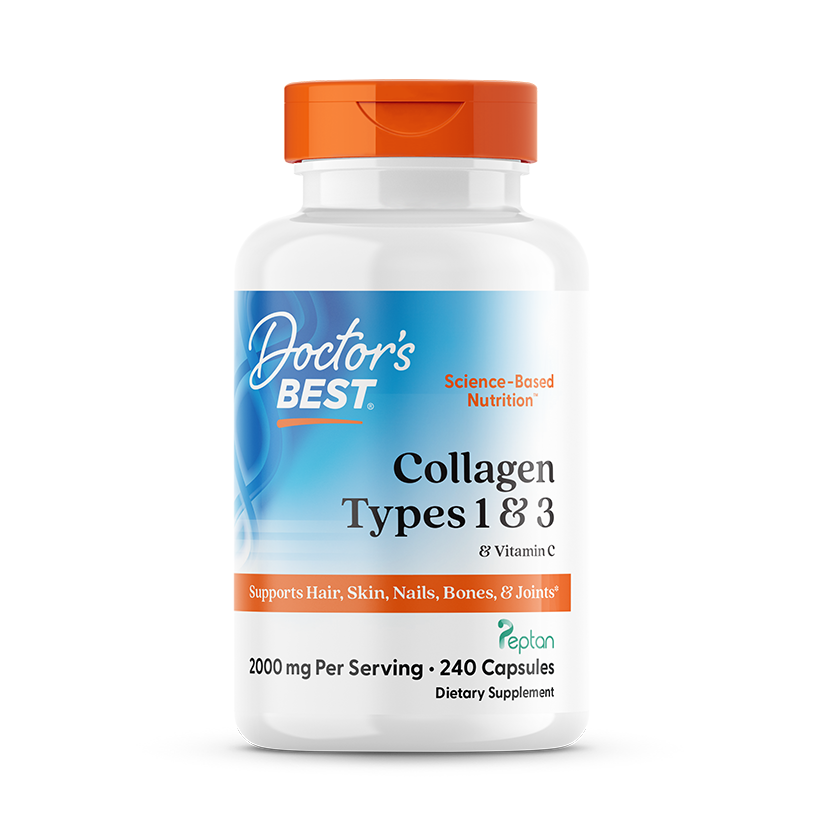 Doctor's Best Collagen Types 1 & 3 kollageen C-vitamiiniga - 240 kapslit