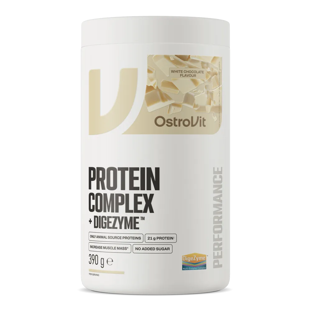 OstroVit Protein Complex + DigeZyme 390 g – valge šokolaad