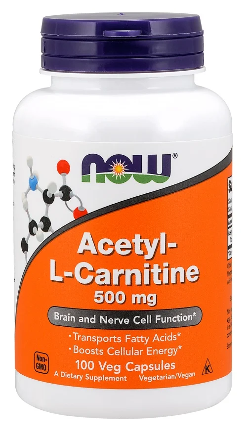 NOW Foods Atsetüül-L-karnitiin 500 mg – 100 kapslit